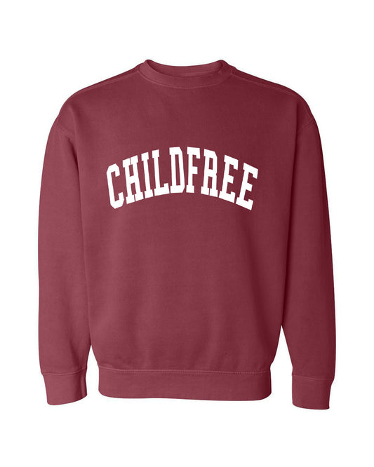 Childfree Midweight Garment Dye Crewneck Sweatshirt (Crimson)