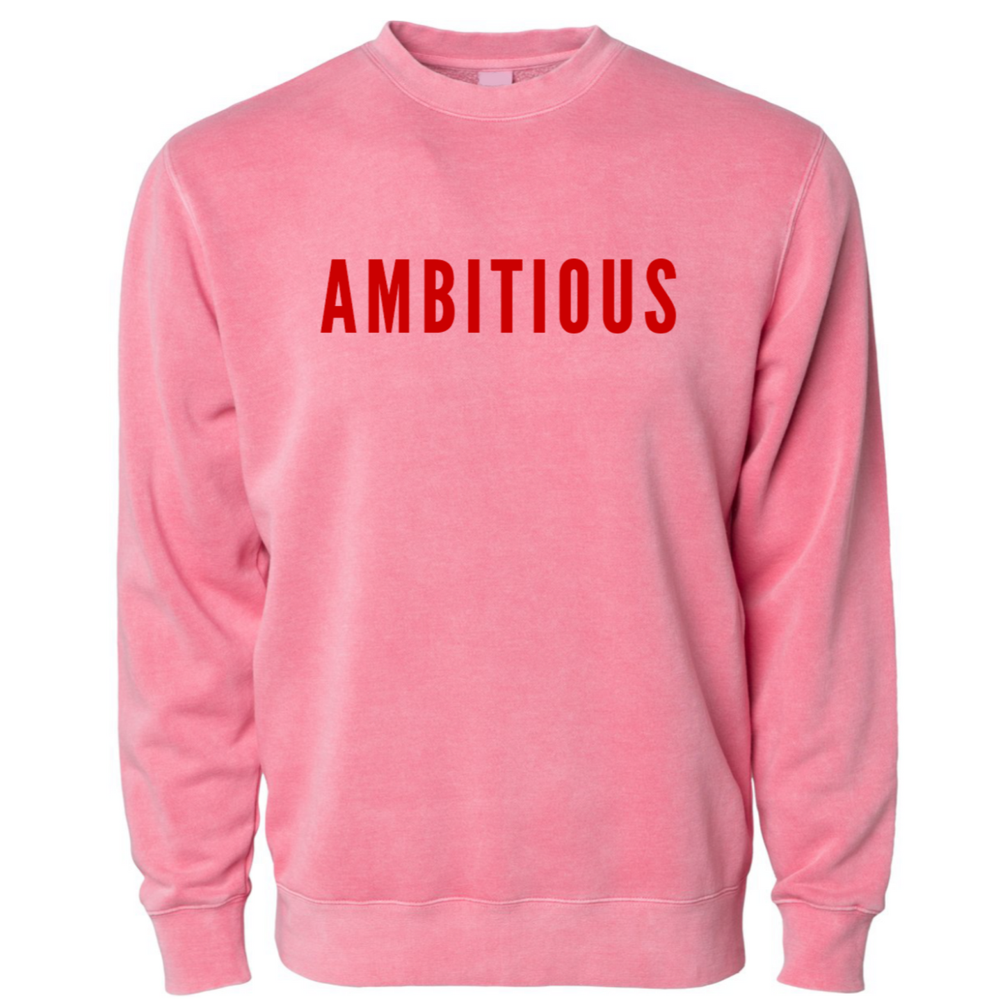 Ambitious Soft Garment Dye Crewneck Sweatshirt (Pink)
