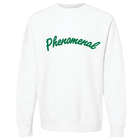 Phenomenal Heavyweight Crewneck Sweatshirt (White/Green)