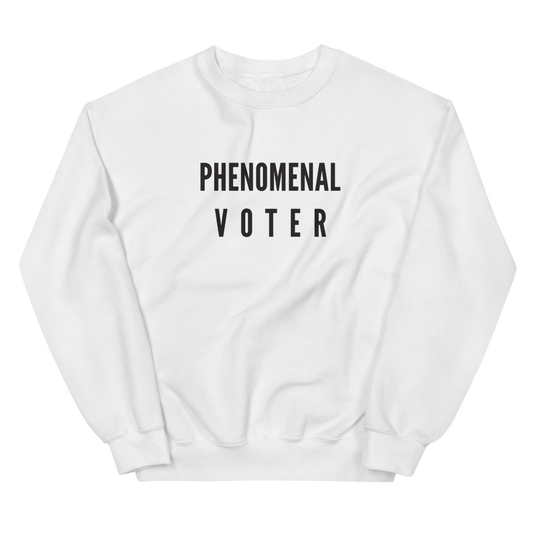 Phenomenal Voter Lightweight Crewneck Sweatshirt (White)